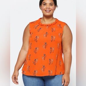 Daniel Rainn Emela Ruffle Neckline Blouse, Size 1X (16-18)